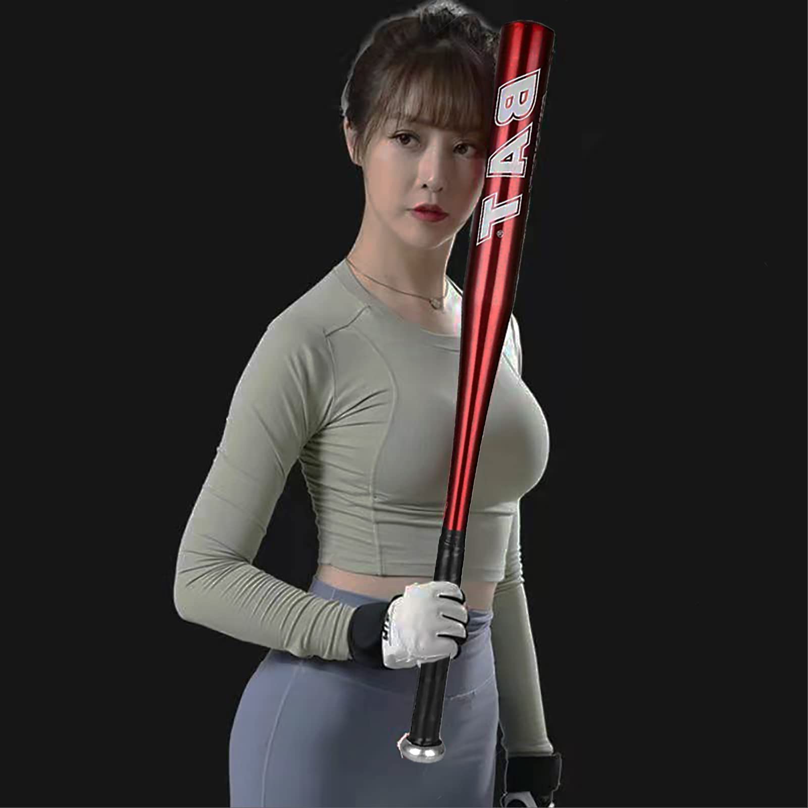 Farsler Mazza da Baseball, 63,5 cm Mazze Sport Softball Resistente, per Esercizi di Adolescenti e Adulti (Rosso)