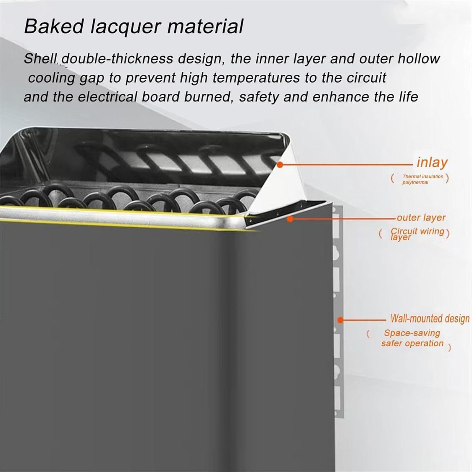Poêle Électrique pour Sauna en Acier Inoxydable Poele Sauna 6KW/8KW/9KW Chauffage De Sauna Intérieur/Extérieur Portable pour Appartement D'hôtel Usage Professionnel,6kw