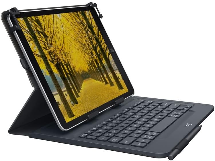 Universal Folio with Integrated Bluetooth 3.0 Keyboard for 9-10" Apple, Android, Windows Tablets, Black