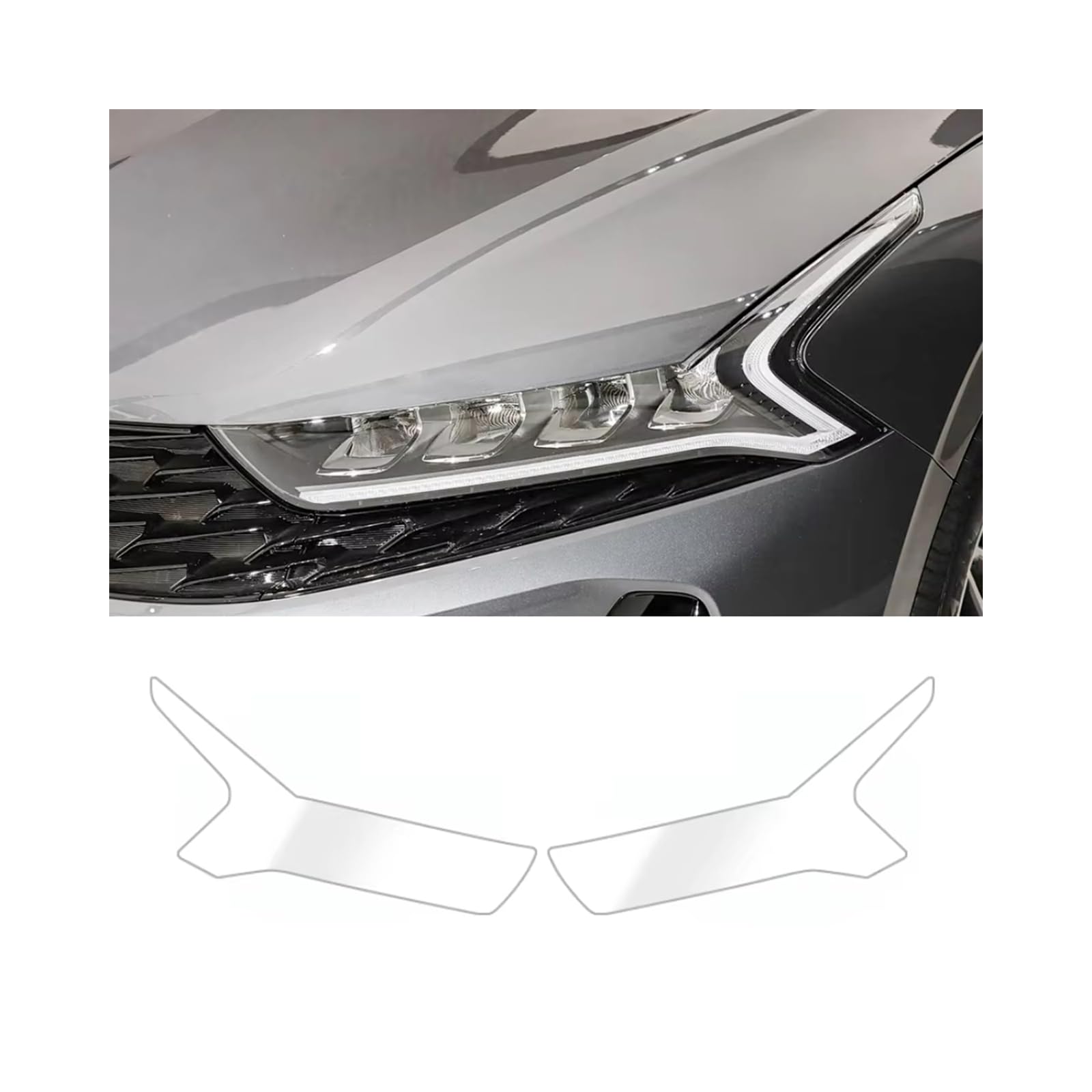 VSICTTAR Headlight Film for Kia DL3 K5 2021-2023, 1Set Transparent/Smoke Black Car Headlight TPU Protective Film