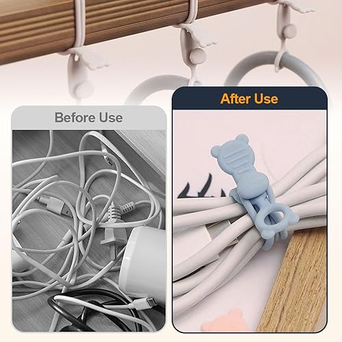 Miniatura 5 de Organizador de cables de datos, organizador de auriculares de silicona actualizado 2025, organizador de cables, bridas de cables de silicona,