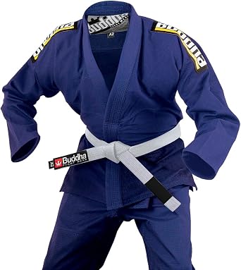 Buddha Fight Wear -Kimono Premium Infinity Black Jiu Jitsu Brazilian / BJJ Gi with White Belt Unisex Adult