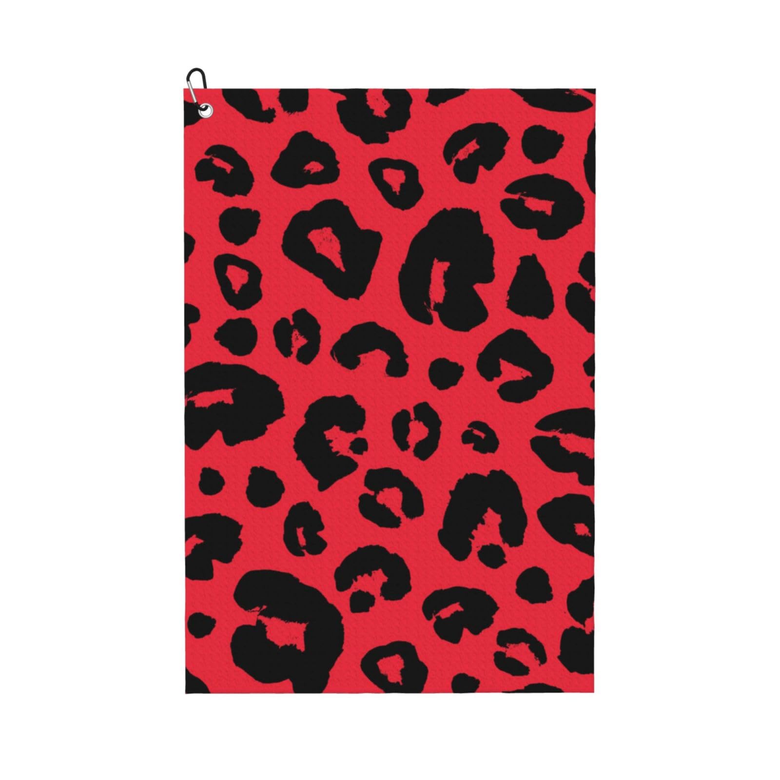 Hnnkloy Leopard Lion Tiger Animal Pri, 16x24 in Portable Waffle Golf Towels with Carabiner Clip for Golf Bag