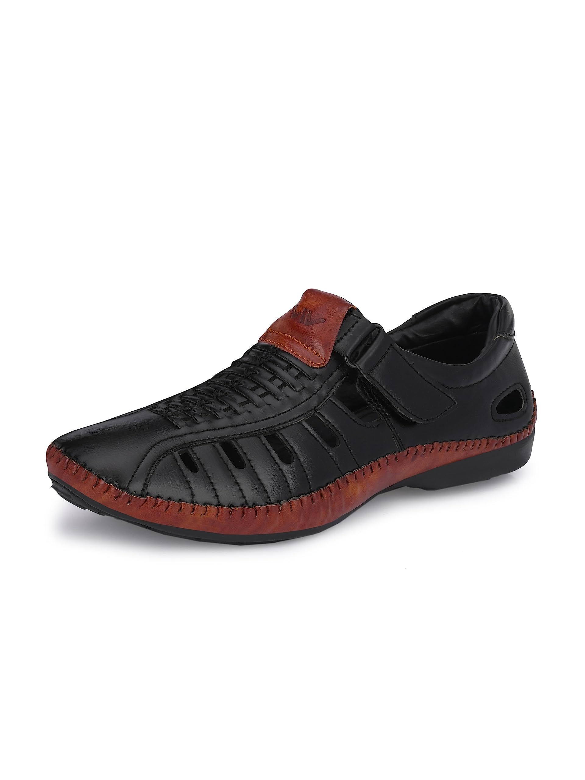 VIV Black Synthetic Leather Fisherman Sandals for Men - 10 UK (B08TCJ4KND) Amazon Price History, Amazon Price Tracker
