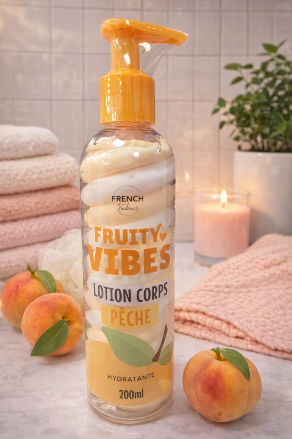 Lotion Corps Hydratante Pêche 200ml soin bicolore