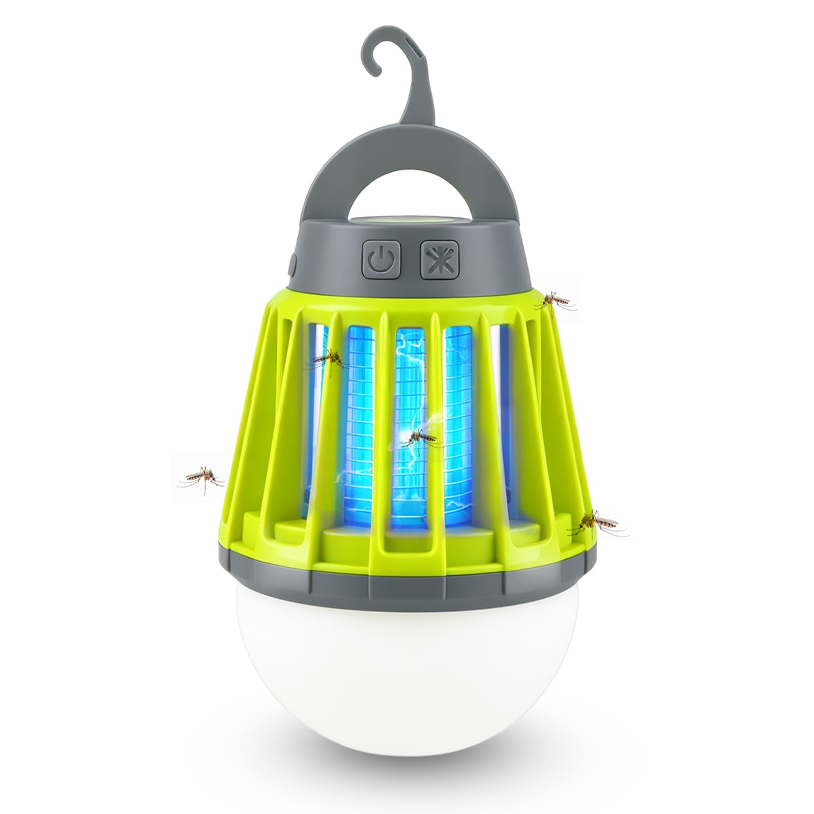 Mosquito Repellent Lamp Camping Lantern, USB Rechargeable LED Camping Light Mosquito Killer Lamp, IPX6 Waterproof Bug Zapper, Retractable Hook, Portable Insect Killer for Outdoor Tent Emergency