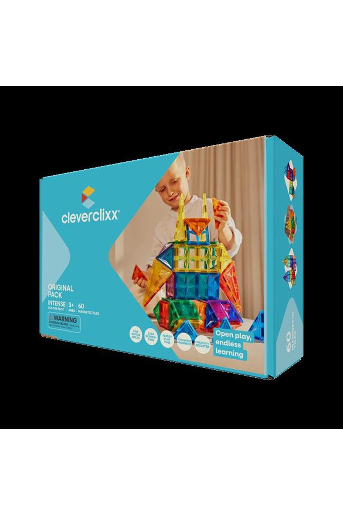 Original-Bausatz in Knallfarben 60 Teile, langlebiges Magnetspielzeug, Robustes Lernspielzeug, erweiterbare Sets, für Kinder ab 3 Jahren