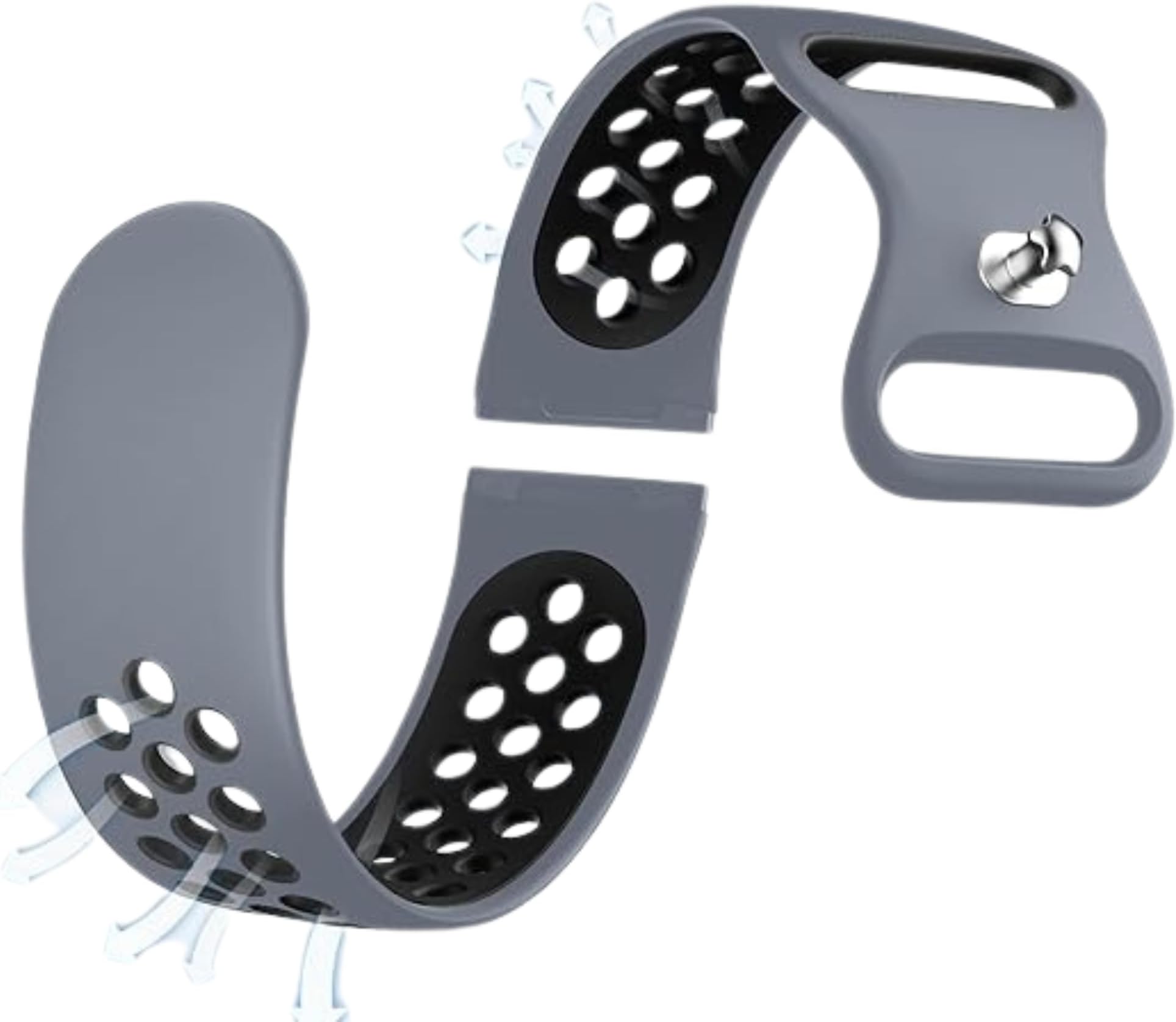 FLOMBIFY WA14 Breathable Bands Compatible with Fitbit Versa 3/Versa 4/ Sense/Sense 2 Sport Solo Loop Wrist Bands Replacement Bracelet in black For Unisex