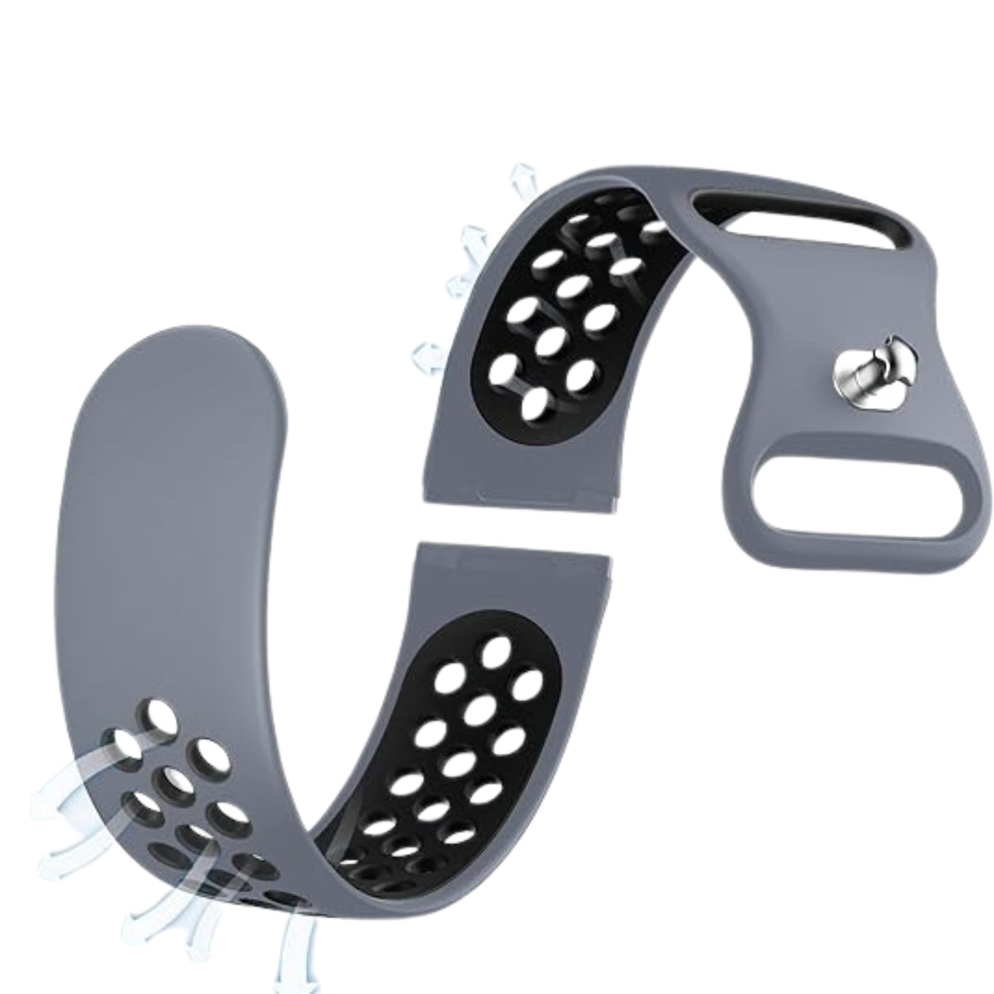 FLOMBIFY WA14 Breathable Bands Compatible with Fitbit Versa 3/Versa 4/ Sense/Sense 2 Sport Solo Loop Wrist Bands Replacement Bracelet in black For Unisex