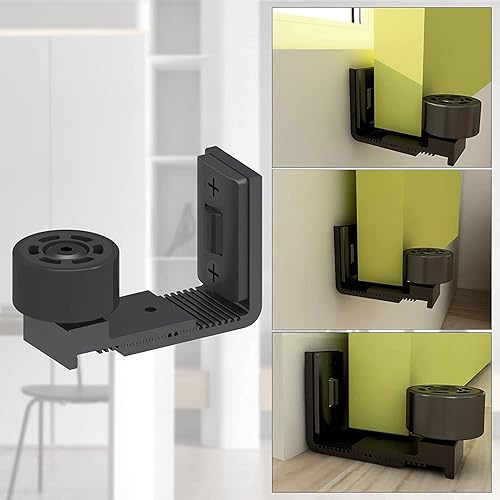 Miniatura 8 de Guía de suelo ajustable para puerta corredera de granero, diseño de dientes de sierra empotrados, súper suave y silencioso, fácil instalación,