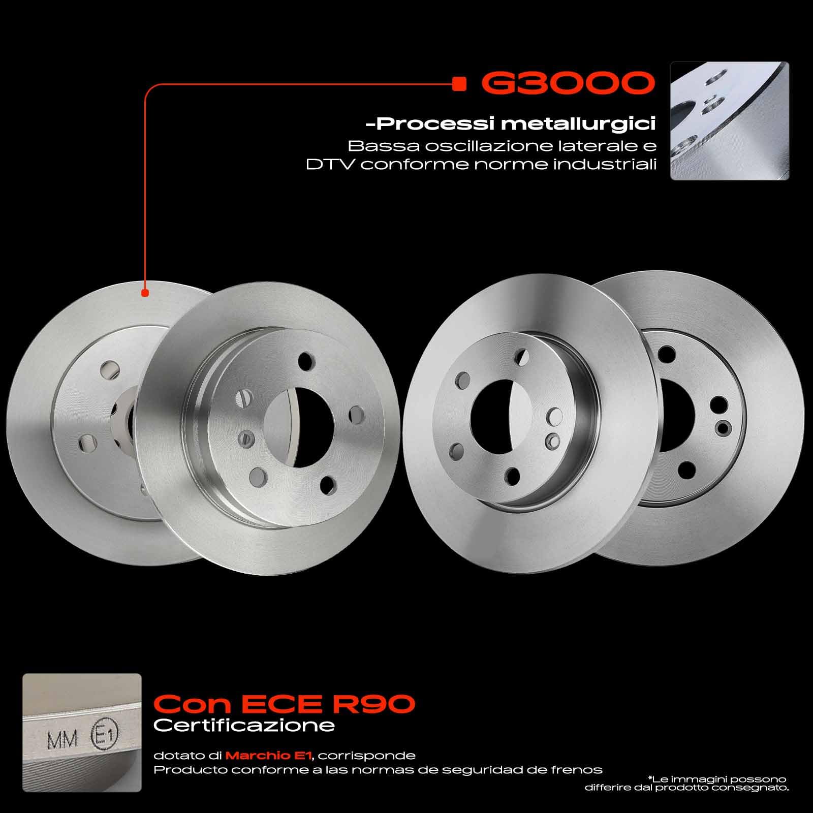 Frankberg Set freni incl. 4x Dischi Freno + 8x Pastiglie dei Freni Anteriore Posteriore Compatibile con Classe A W169 A 150 A 160 A 160 CDi 2004-2012 Replace# 1694201120, 1694200320