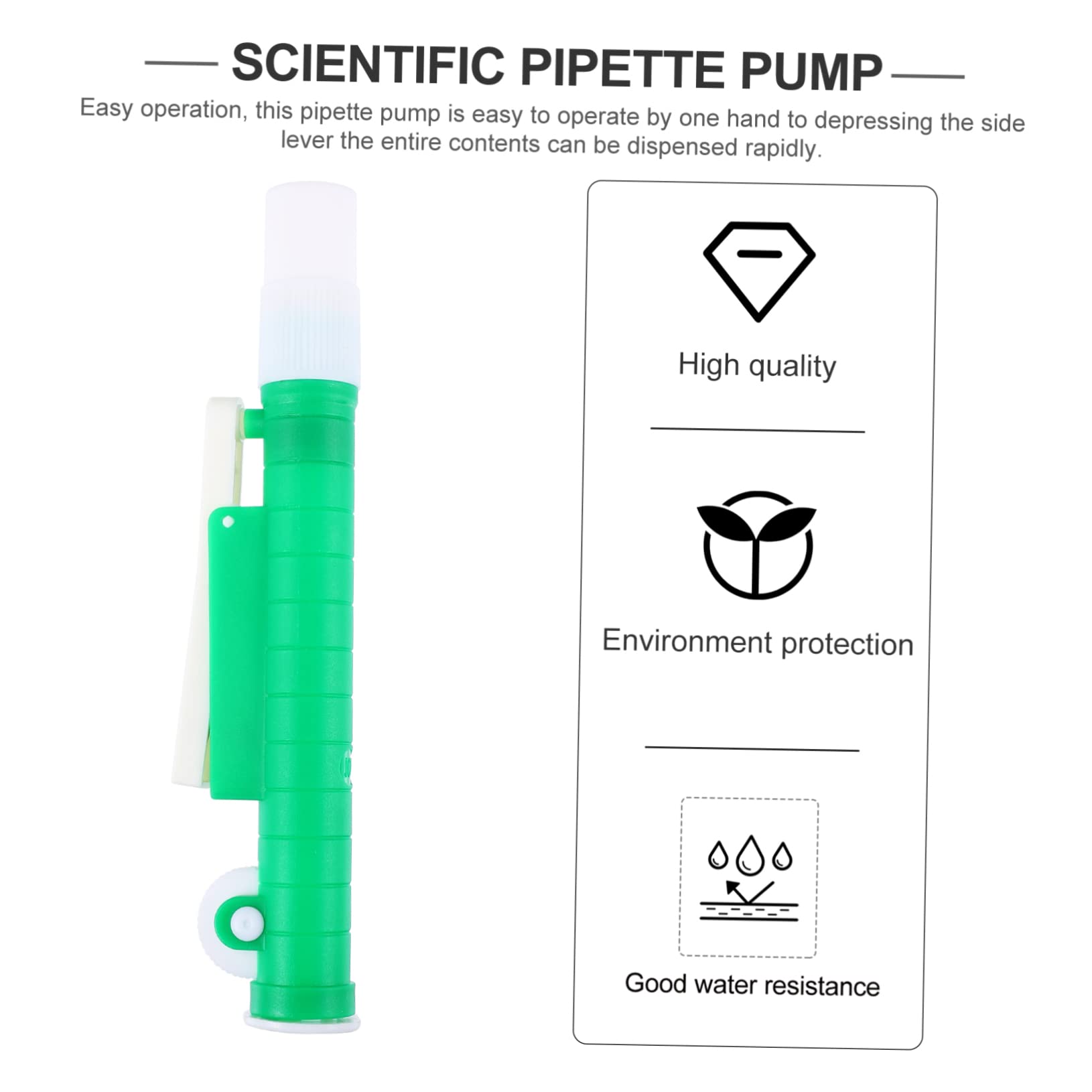 SOLUSTRE Pompa Preciso Riempimento Verde Laboratorio 10ml in Pipette da Pp e per Rapido Dosaggio per Uso Scientifico e Alimentare