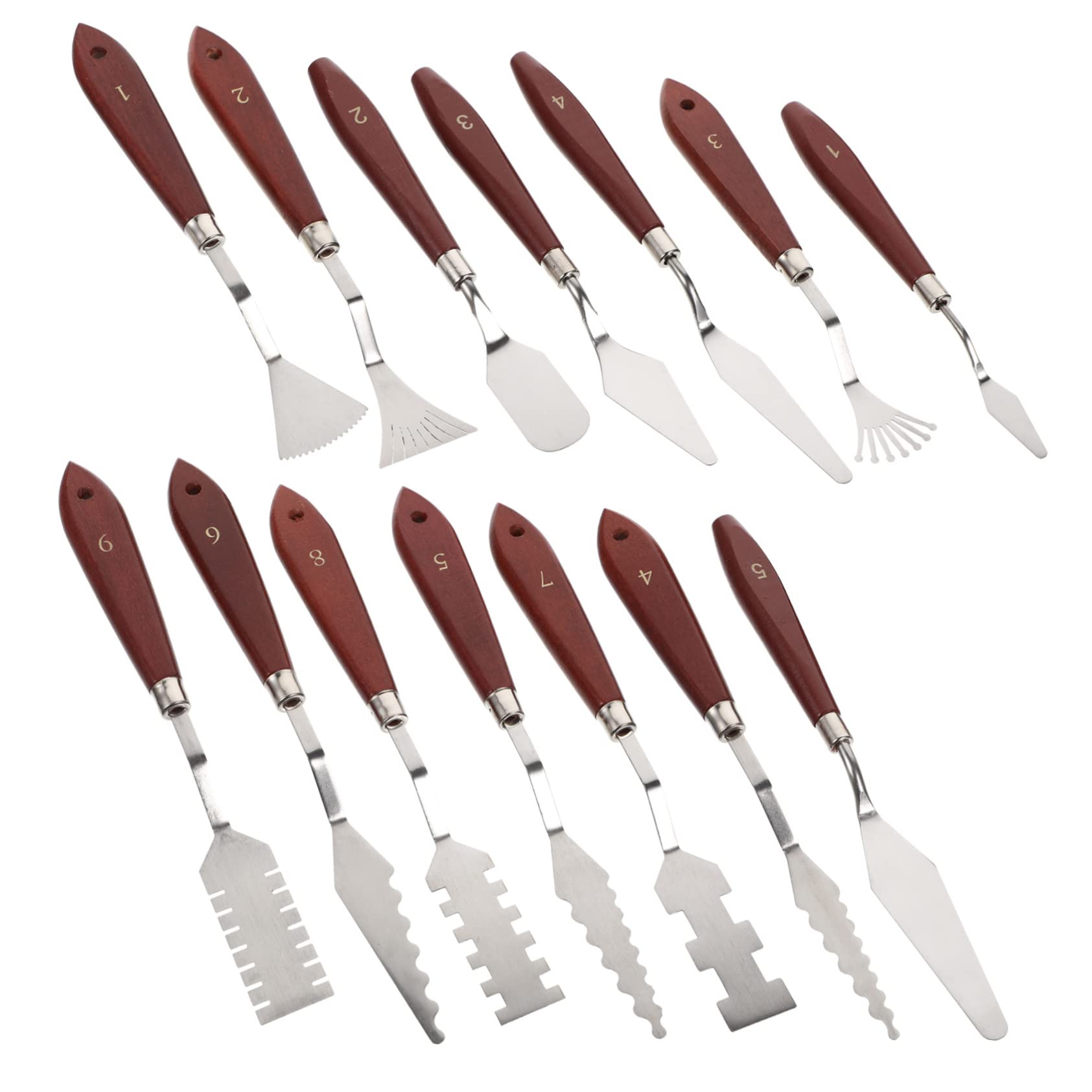 Ensemble de Spatules à Peindre 14 Pièces en Acier Inoxydable