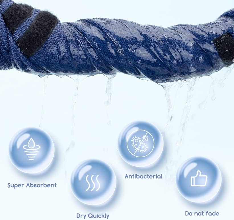 Nobleza Dog Bathrobe XL Dog Drying Coat Dog Towel Robe Dog Dressing Gown Super Absorbent Pet Bathrobe Puppy Towelling Robe Fast Drying Adjustable Dog Bathrobe Towel for Extra Large Dog Cat Blue