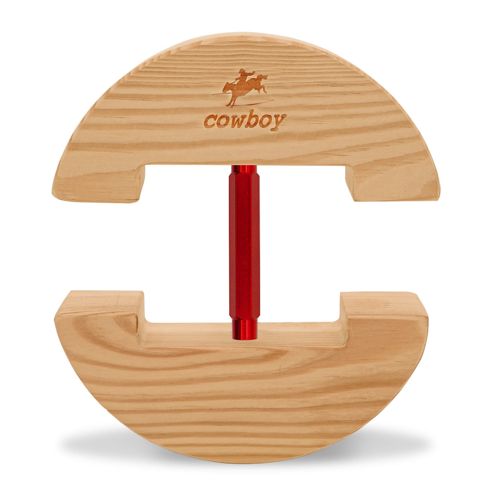 Cowboy® Allargacappelli regolabile resistente con taglia S: 16,5 cm a 24 cm; taglia L: 19 cm a 25 cm., Legno, Red, large