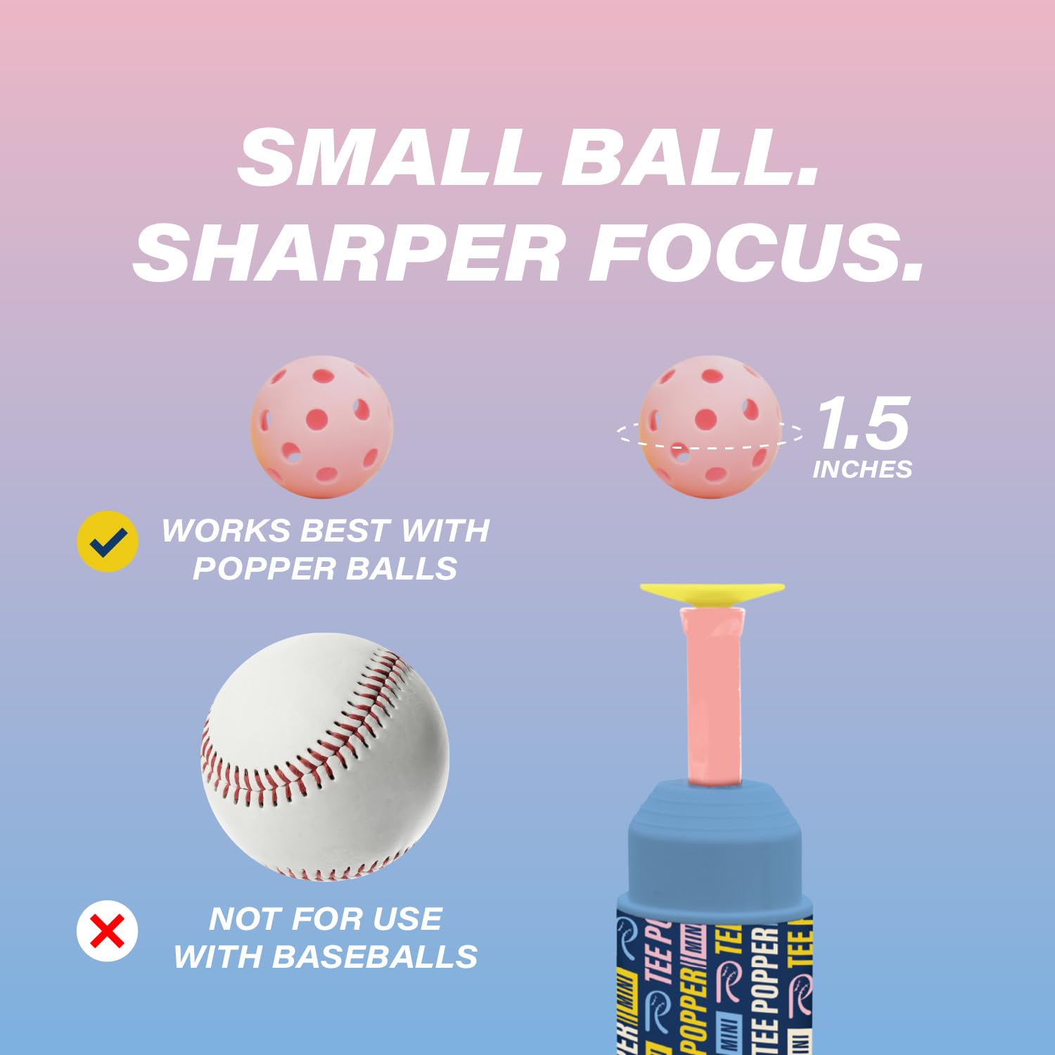 Bandit Sports Coach RAC Coach RAC Mini Tee Popper, Hitting Tee for Perfect Swings, Batting Machine for Practicing Hitting Without a Pitcher Blue — view 5