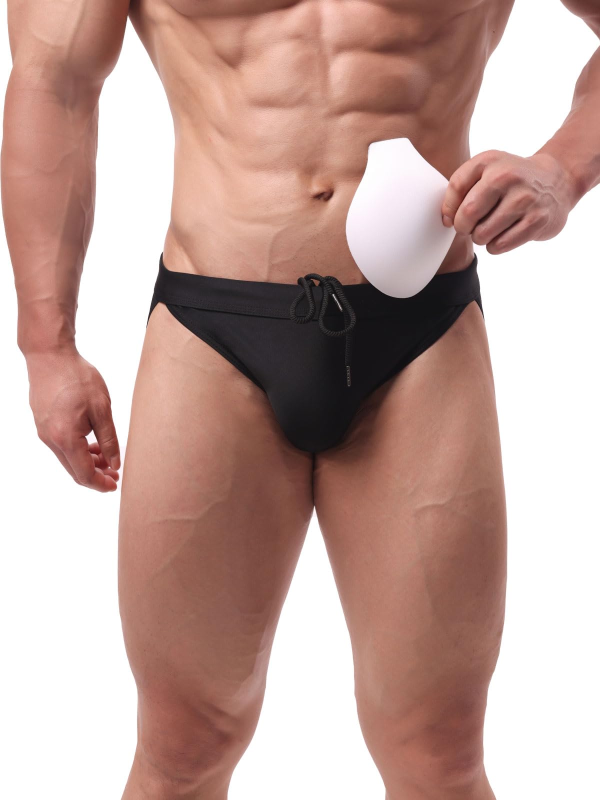 Summer Code Bañador Hombre Slip Ropa de Baño Transpirable con Relleno Extraíble Bañador de Natación Secado Rápido para Playa y Piscina