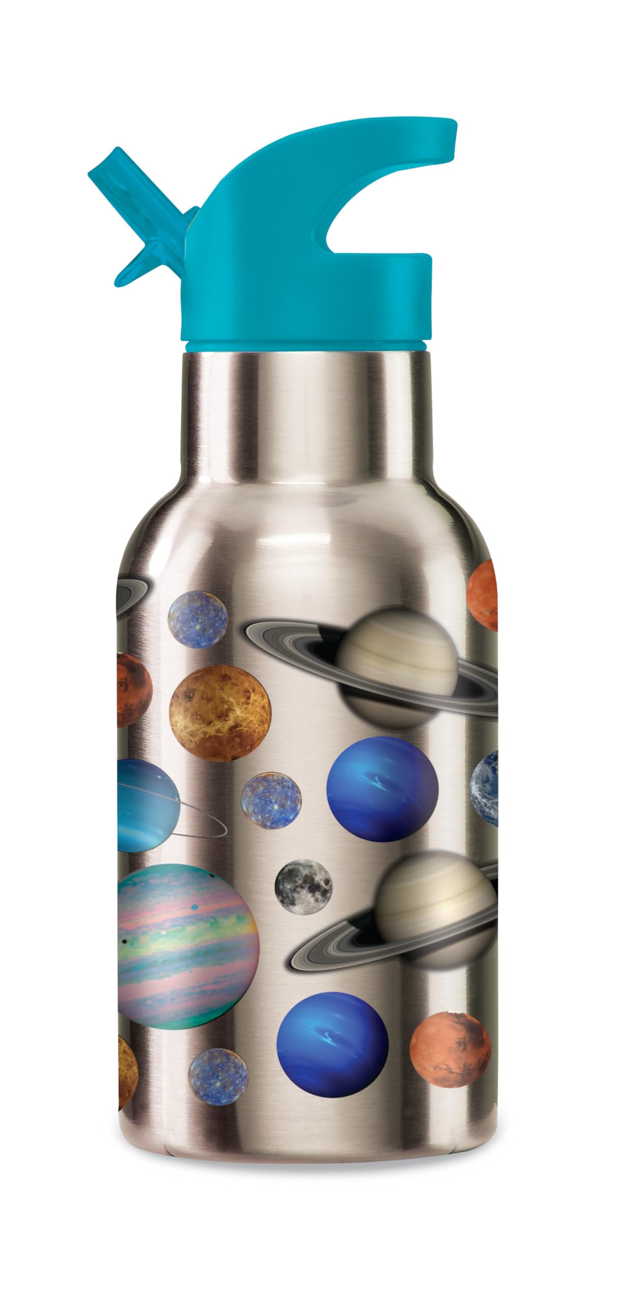 Crocodile Creek - Gourde enfant inox 350ml - Le système solaire - Étanche, solide et écologique - Hydratation quotidienne école et voyages - Dès 3 ans