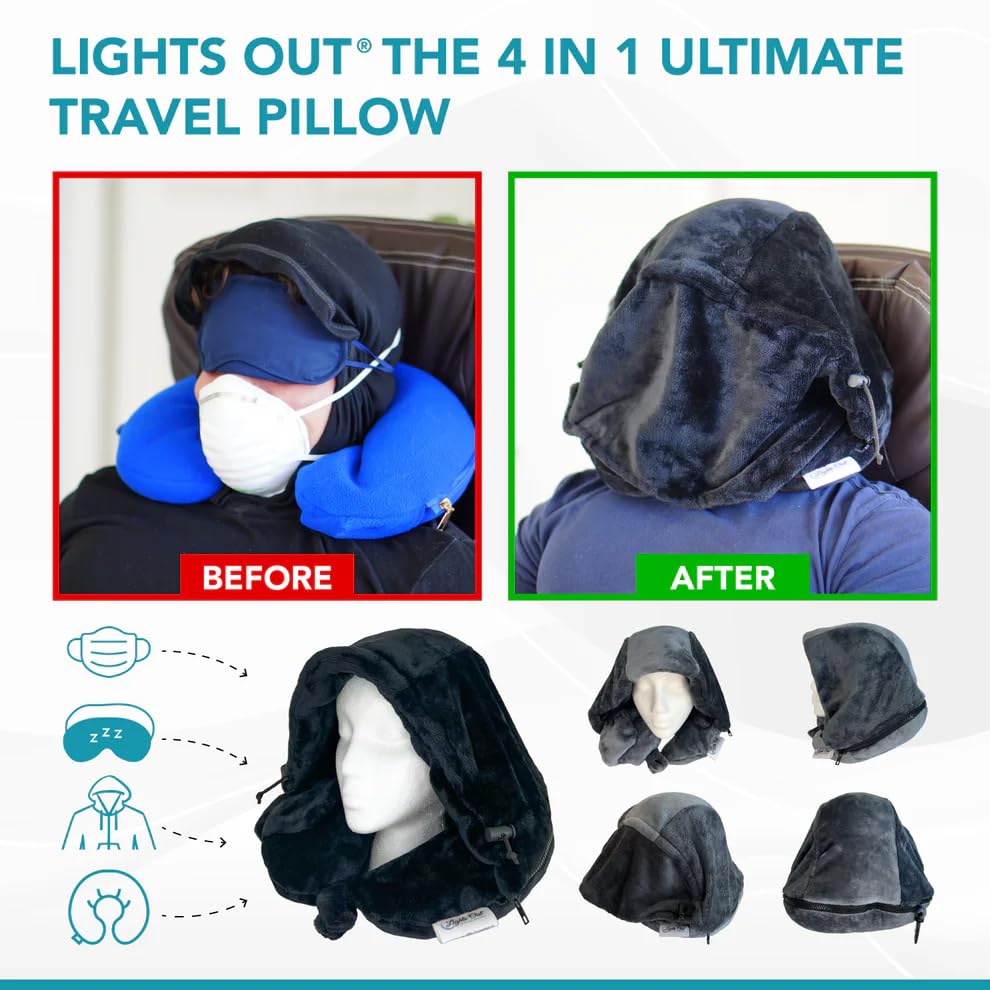 Almohada de Viaje con Capucha y Soporte para Cuello miniatura 2