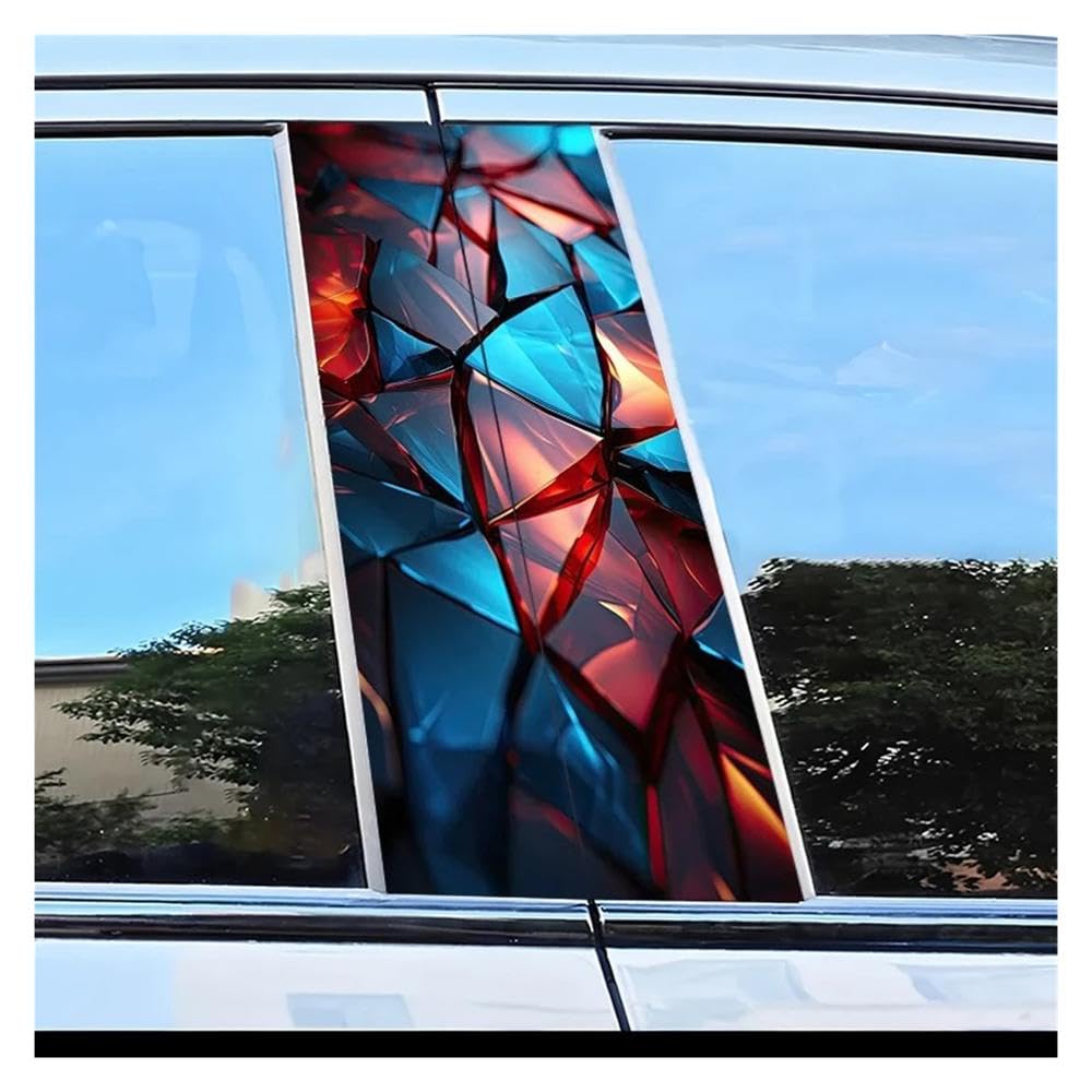 Decorative Items 2pcs Car Center Column Decal Broken Glass Scratch Protection Sticker
