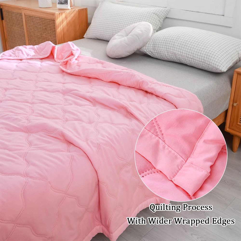Copriletto Trapuntato Singolo 150x200 Cm – Morbida Microfibra Stampa 3D Rosa, Leggero Per Primavera/Estate, Amore Del Campus