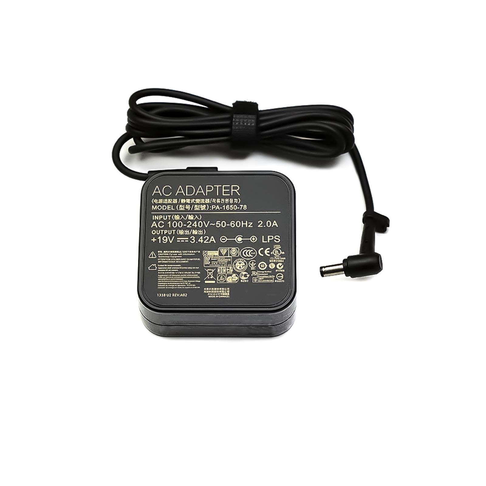 Caricabatterie Adattatore CA 19 V 3,42 A 65 W 5,5 X 2,5 Mm, Compatibile for Asus, A555L X555L X555LA X555LB X555LF X550CC X550L X550LA X550LB X550CL(And AU Plug)