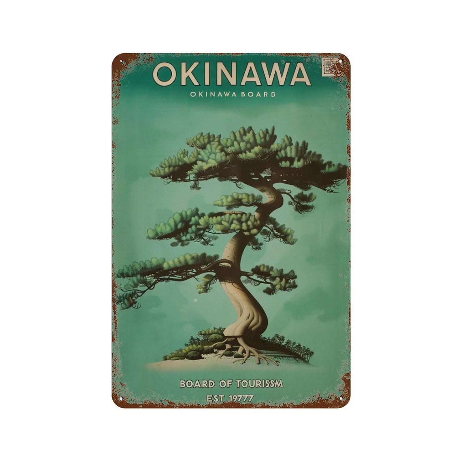FHUYEURHRY Okinawa-Vintage-Travel_03 Wall Decor Retro Iron Vintage Art Metal Tin Sign Poster Modern Home Cofffee Club Art Bar Shop Decorations Style 30x20cm