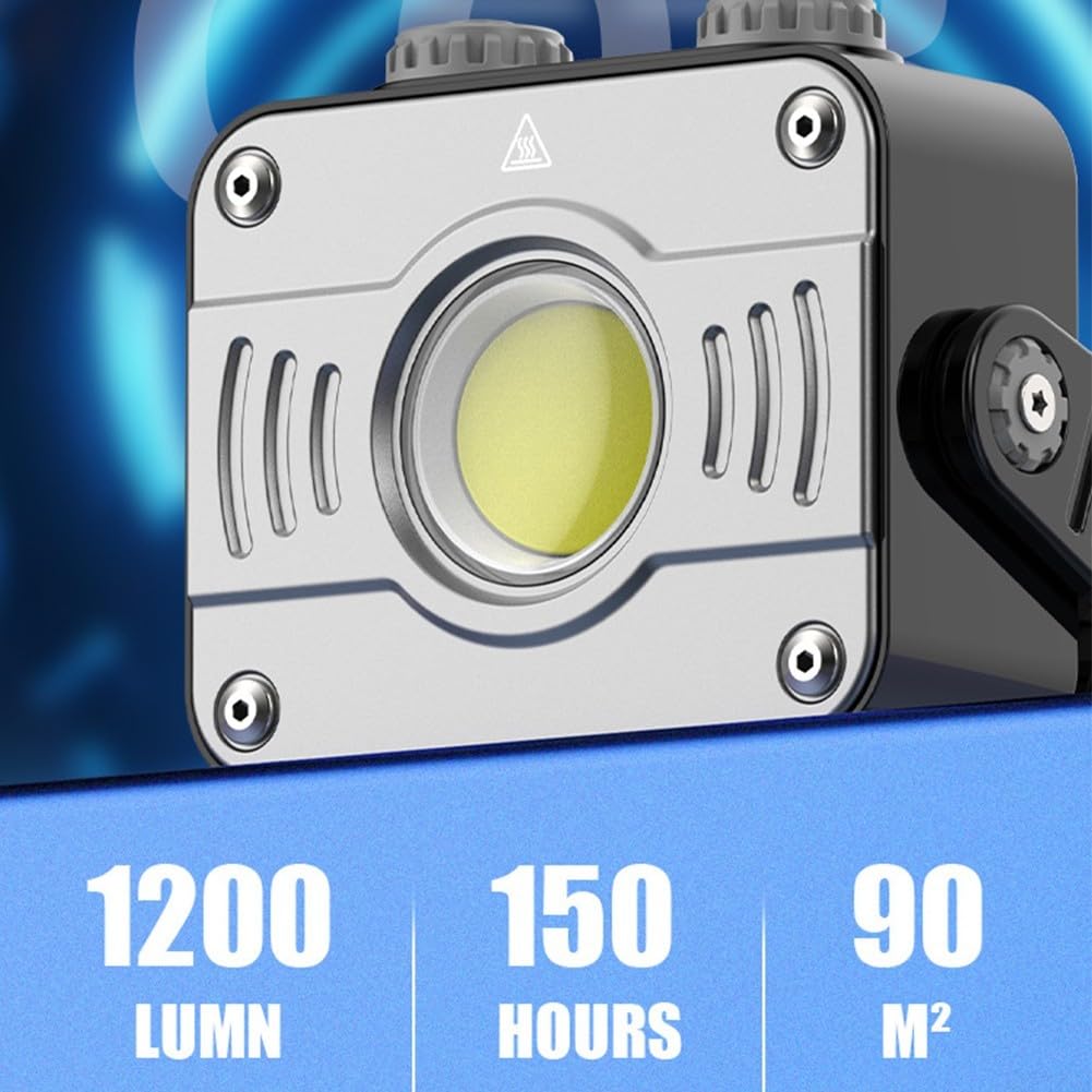 COB LED lámpara de camping con base magnética, luz de trabajo de atenuación continua, soporte giratorio de 360°, linterna de tienda recargable USB-C para senderismo al aire libre (K1089)