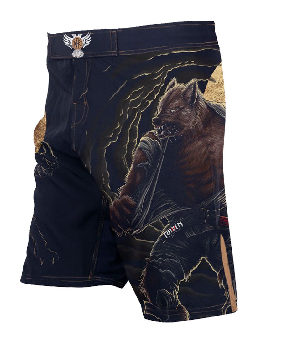 Raven FightwearMen's BJJ Horror Werewolf MMA Fight Shorts