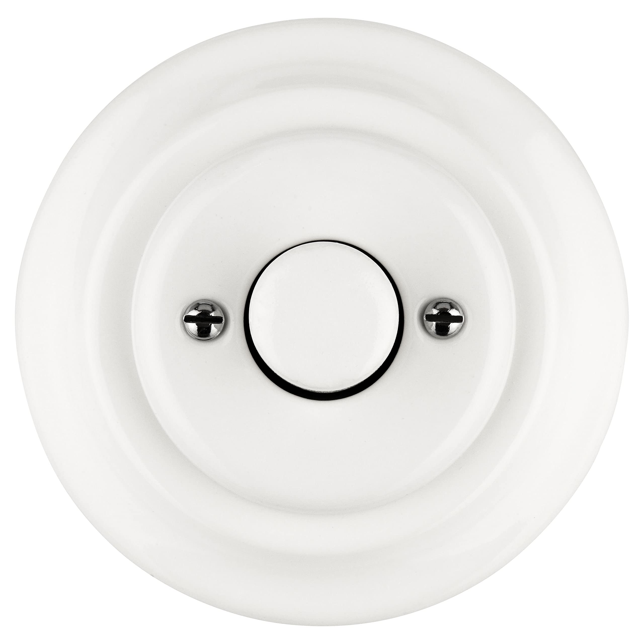 Faretto da incasso in porcellana retrò LED con interruttore a pressione I All-in-One I Serie PR1 bianco