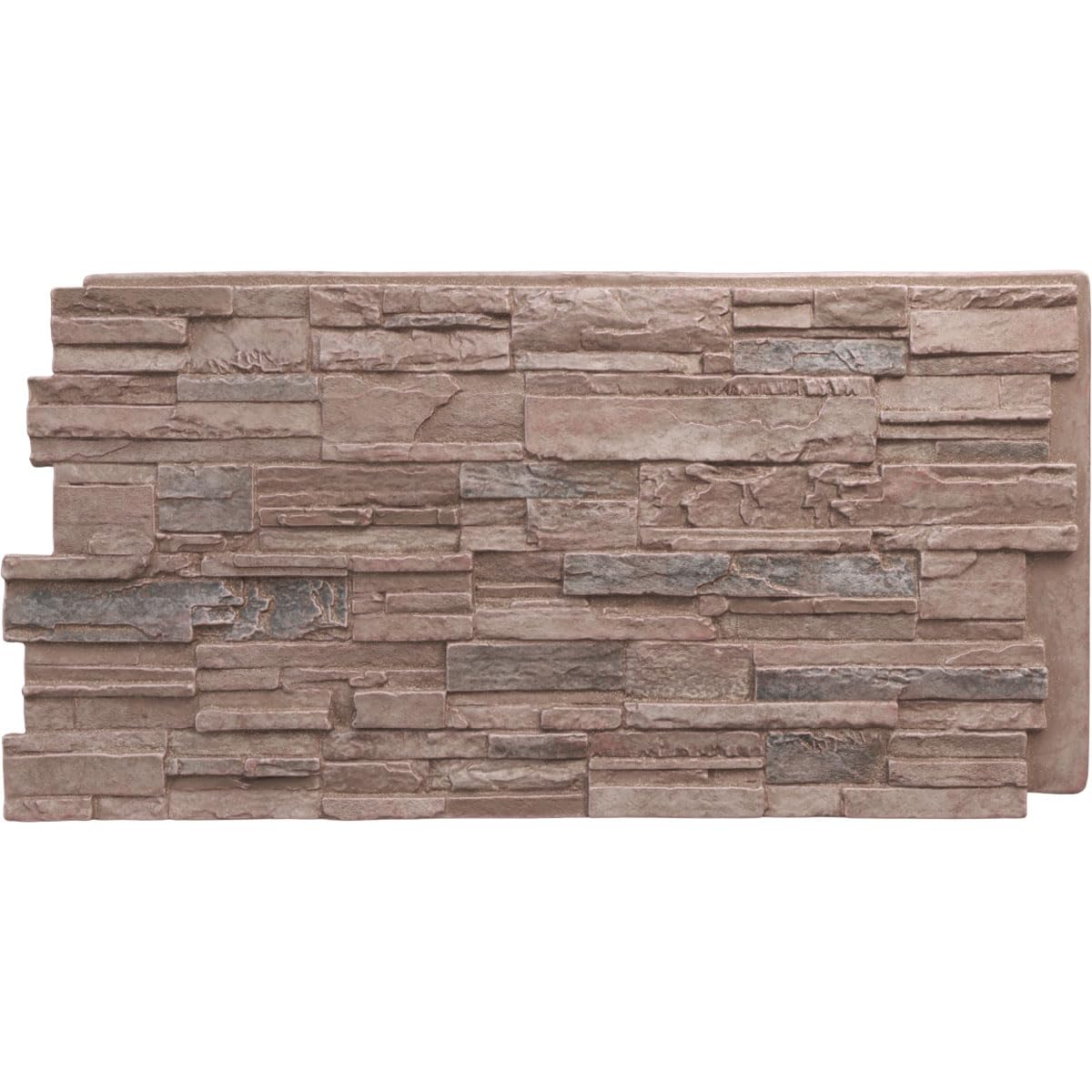 EverStone Cascade Faux Stone Panel, 48 5/8"W x 24 3/4"H x 1 1/4"D, Shasta Color