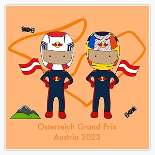 Austrian GP 2023 - DoodleAndDrive Sticker Decal Car Window Water Bottle 5"