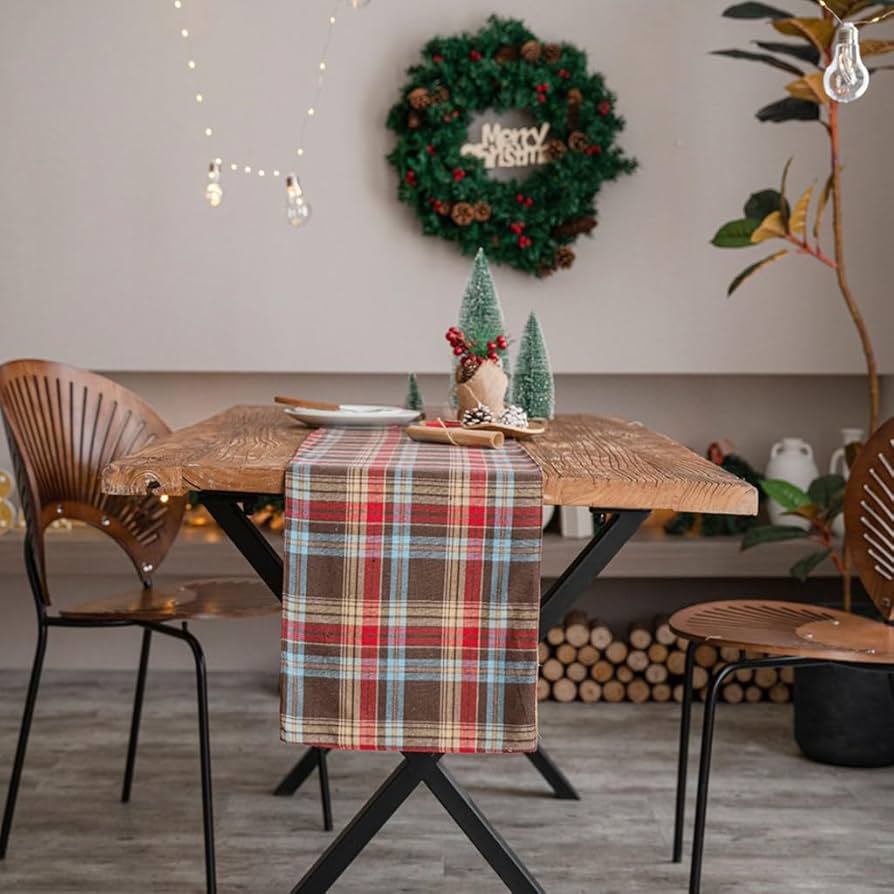 Amazon｜テーブルランナー 北欧風 チェック柄 長方形 シック