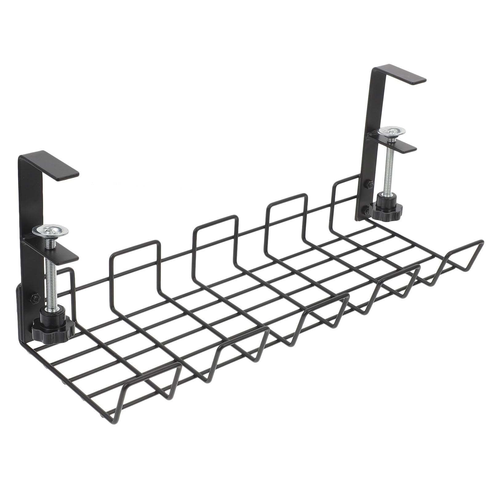 BESPORTBLE Organiseur de Câbles Bureau en Acier Carbone, Récipient de Rangement pour 18 Pièces, Installation Simple, pour Goulotte Cable