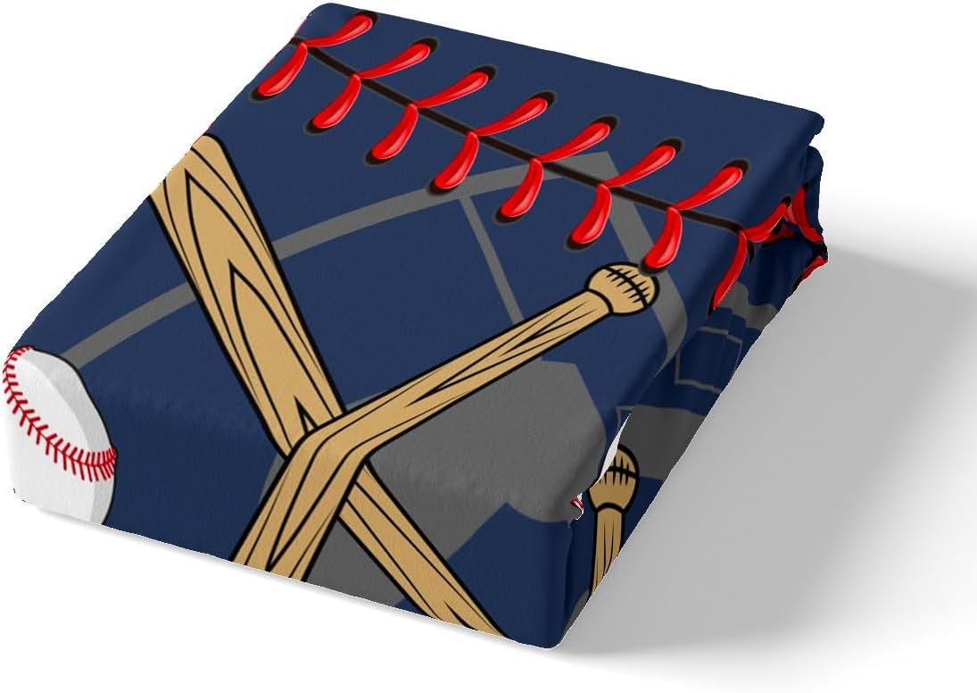 Erosebridal Baseball Bedding Twin Sports Comforter Sets for Boys Kids Navy Blue Bedding Sets for Girls Teens Room Decor,Softball Gaming Quilt Adult Men Ball Games Bed Set with 1 Pillow Case,Soft