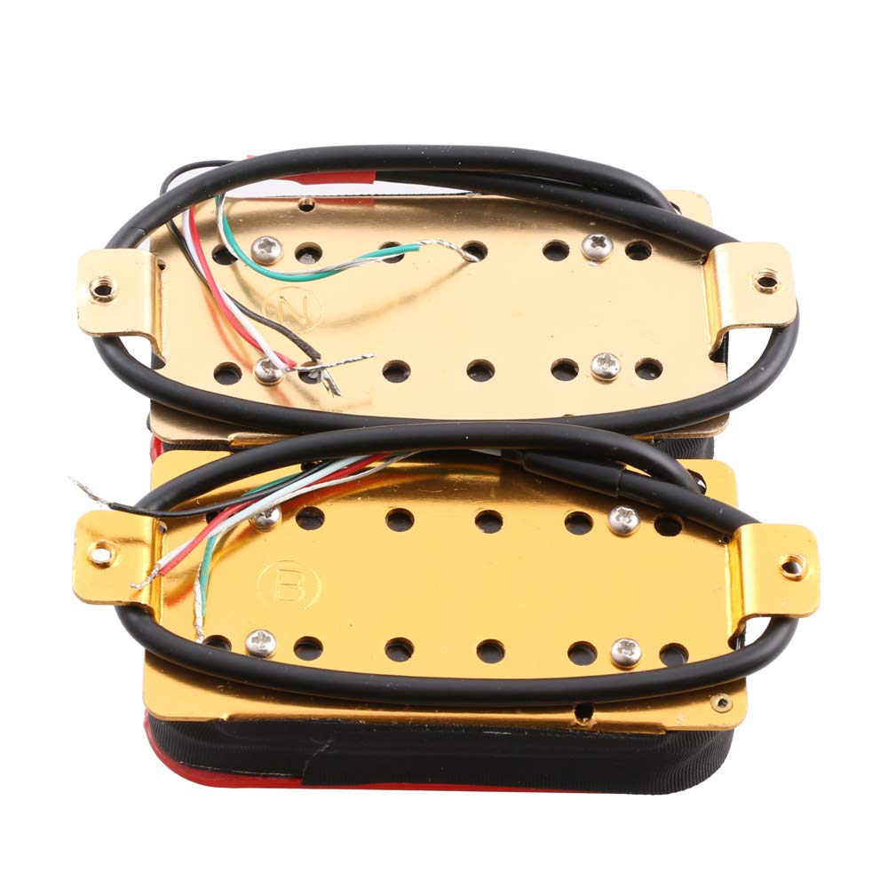 Humbucker Tonabnehmer für E-Gitarre Hals Steg Keramik Rot
