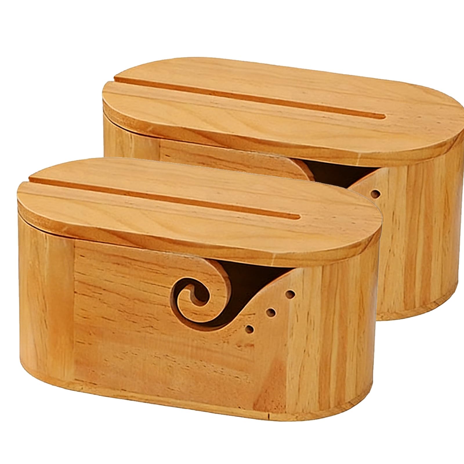 2 Soportes para Lana para Tejer, Soporte para Hilo con 9 Ganchos, Soporte para Hilo de Crochet con Tapa y Ranuras Dobles para rizar, para Guardar ovillos de HIL
