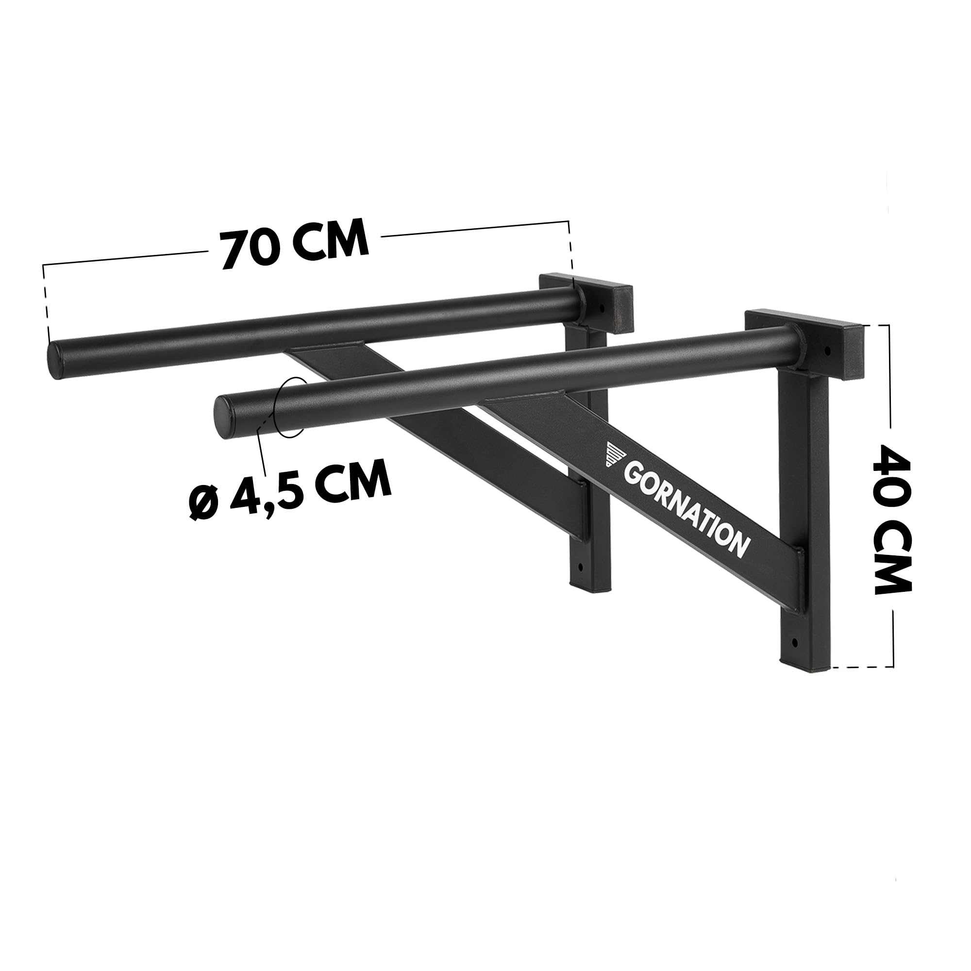 GORNATION Barre Parallele per Dips a Muro, Dip Station a Parete, Ideale per Calisthenics, per Palestra a Casa, Attrezzatura per Allenamento della Forza, Home Gym, Indoor/Outdoor