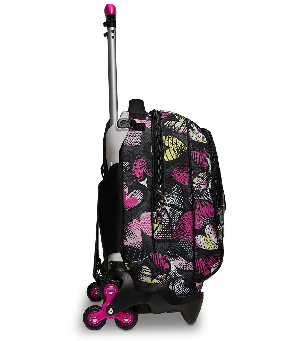 Seven Trolley Scuola Sganciabile Jack 3 Ruote, Fucsia, KIDDIE CRUSH, Triplo Uso, Zaino con Carrello Sganciabile, Tasca Porta Borraccia, Zaini e Trolley, Scuola, Bambine e Ragazze