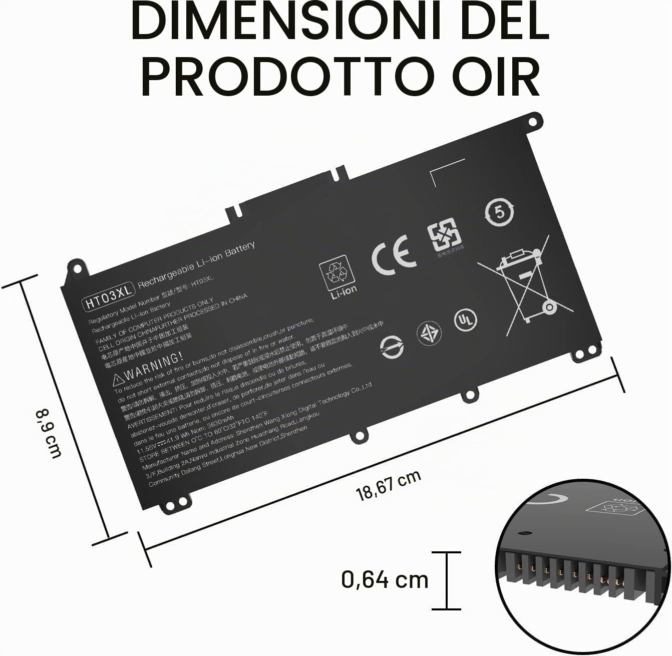 HT03XL L11119-855 - Batería para HP Pavilion 15-CS 15-CW 15-CU 15-DA 15-DB 15-DW 14-CE 14-CF 14-DF 17-CA 15-DW0033NR 15-cu1xxx 15-CS0053CL 17-by0xxx L1142 1-542 L11119-855HT03041XL HSTNN-DB8R