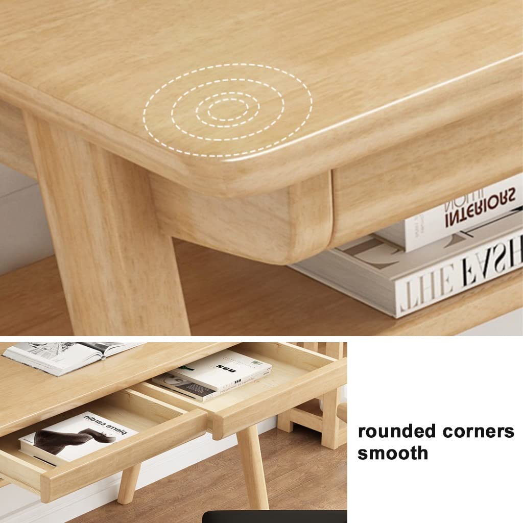 Scrivania in legno massello per casa e studenti Semplice camera da letto Scrivania con gambe robuste 100x55x75cm Colore legno t per studio e lavoro