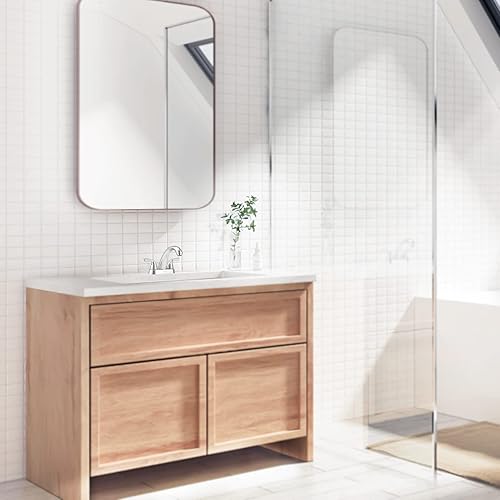 Miniatura 7 de PARLOS Grifo de lavabo de baño de 2 manijas con montaje de drenaje y línea de suministro, mezclador de grifo de lavabo cUPC sin plomo, grifo de