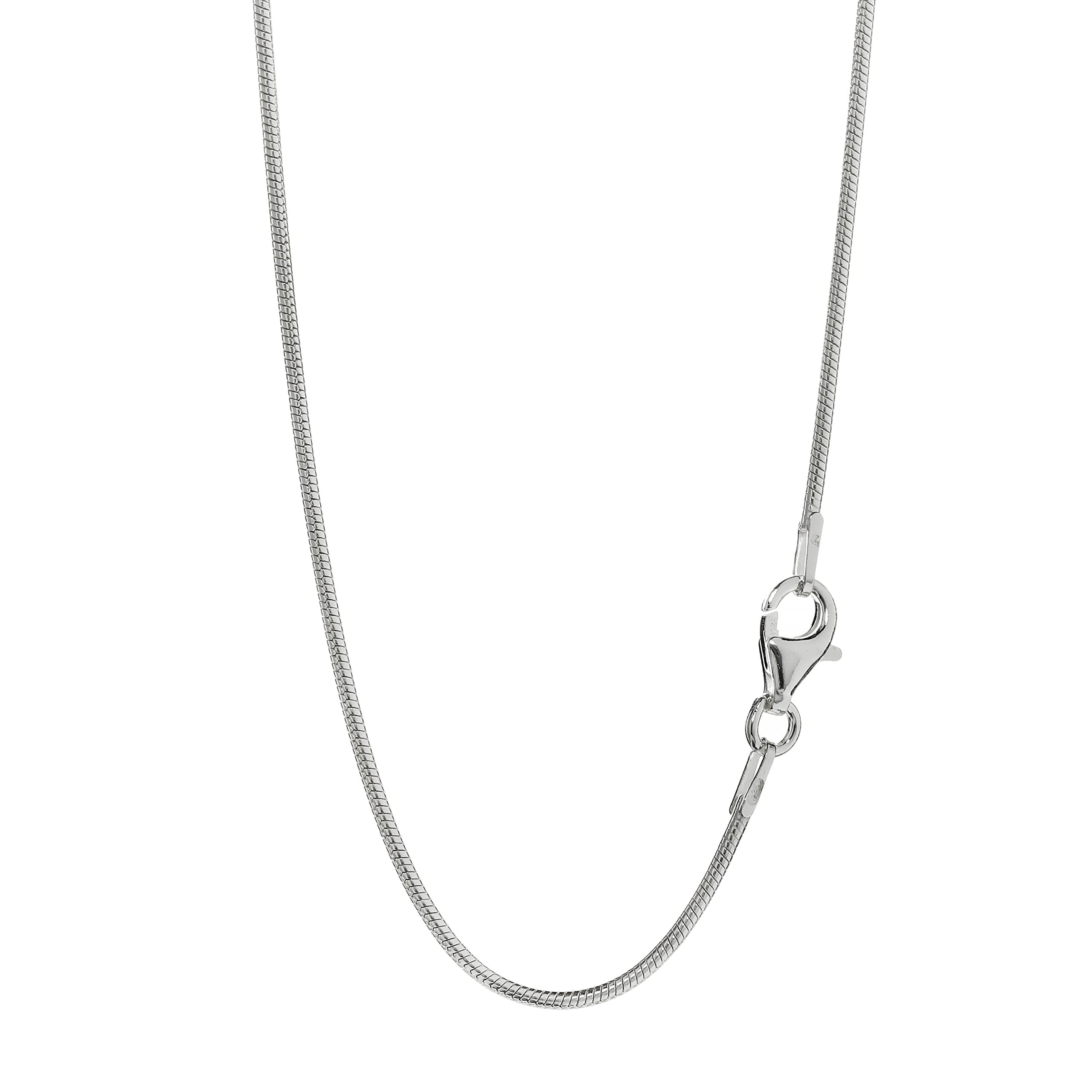 NKlaus collar 80cm cadena de serpiente redonda plata 925 collar 1,2mm de ancho cadena de plata 4085