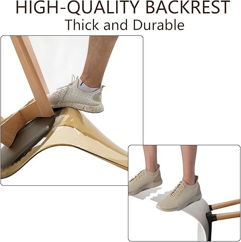 Miniatura 27 de ANOUR Juego de 4 sillas de comedor, modernas sillas de comedor de acrílico transparente con asiento de cuero sintético y patas de haya macizas,