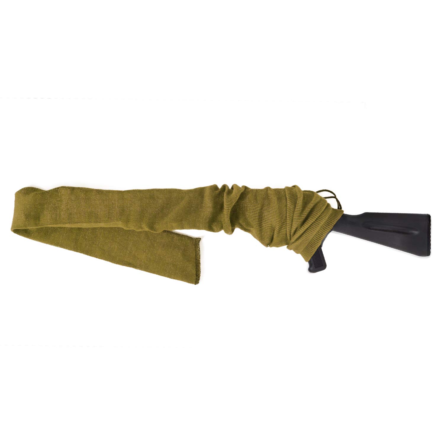 Funda Tipo Calcetín para Rifle o Escopeta 136 cm, Tejida Tratada con Aceite de Silicona, Amarillo