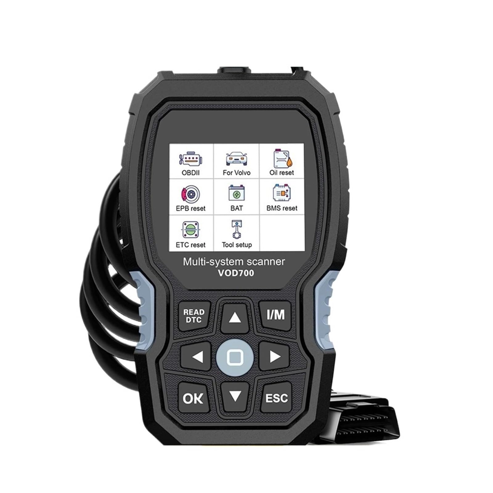 Strumento diagnostico VOD700 ODB OBD 2 Scanner OBDII Completo ABS SRS TPMS EPB di scansione ripristino Olio,Facile da Usare
