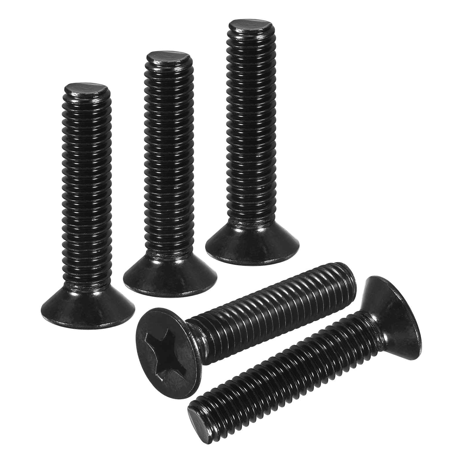 DTGN M5-0.8x20 Flat Head Countersunk Machine Screws - 25pcs - Good for Furniture and Machinery - 304 Stainless Steel Phillips Machine Screws Bolts - Black Oxide Finish — image 1