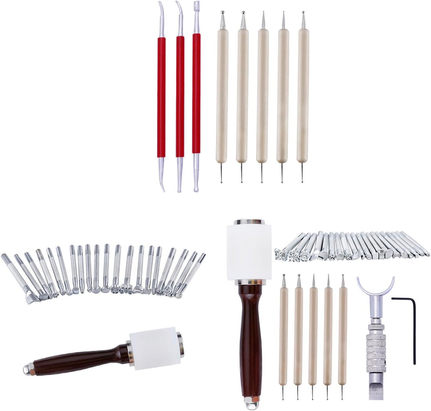 Leather Carving Embossing Tools Different Shape Saddle Making Stamp Tools Set Leather Carving Embossing Tools