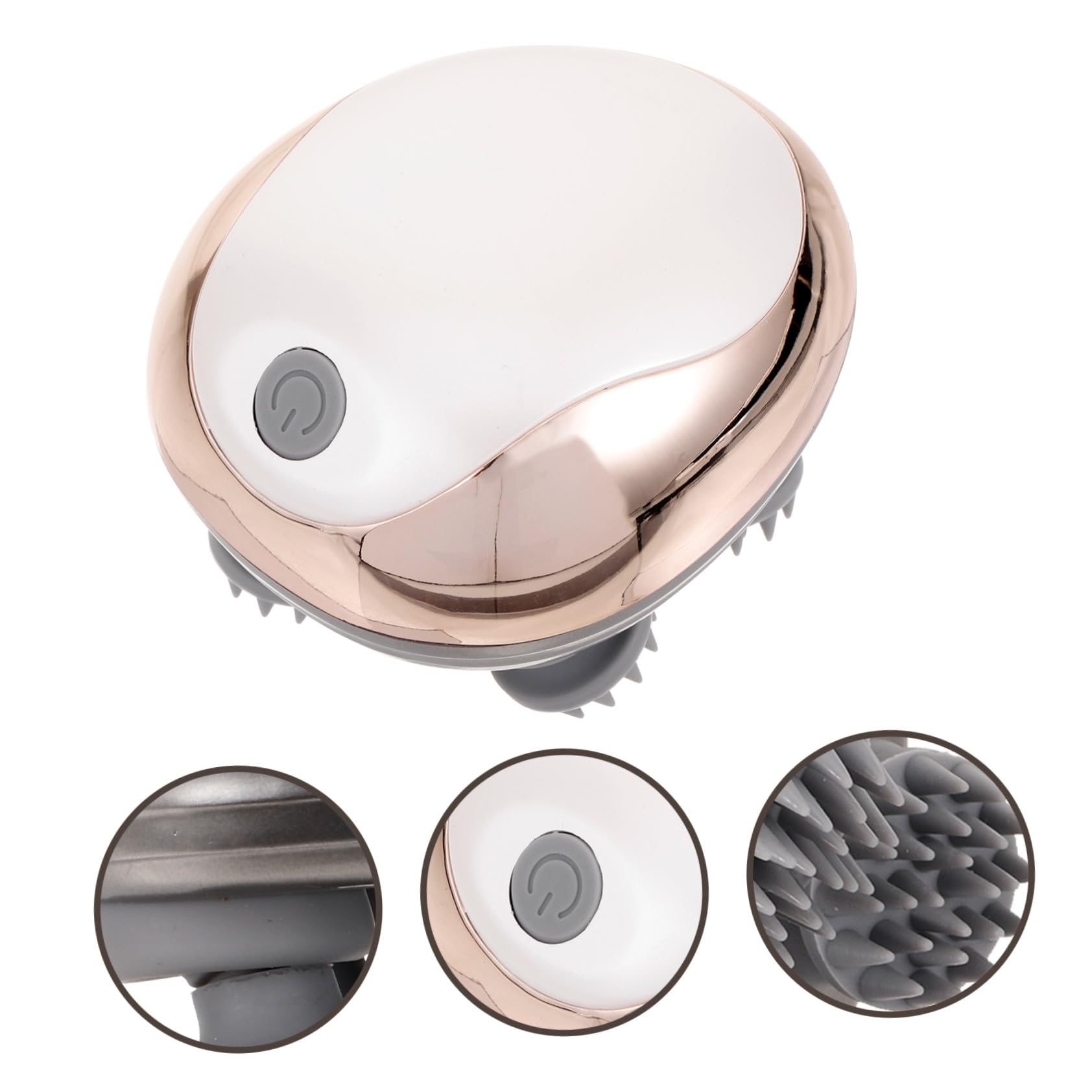 Masajeador Eléctrico Portátil para Cuero Cabelludo Diseño Recargable, Material Abs y Silicona, Adecuado para Aliviar Dolores de Cabeza Durante Viajes y Ducha