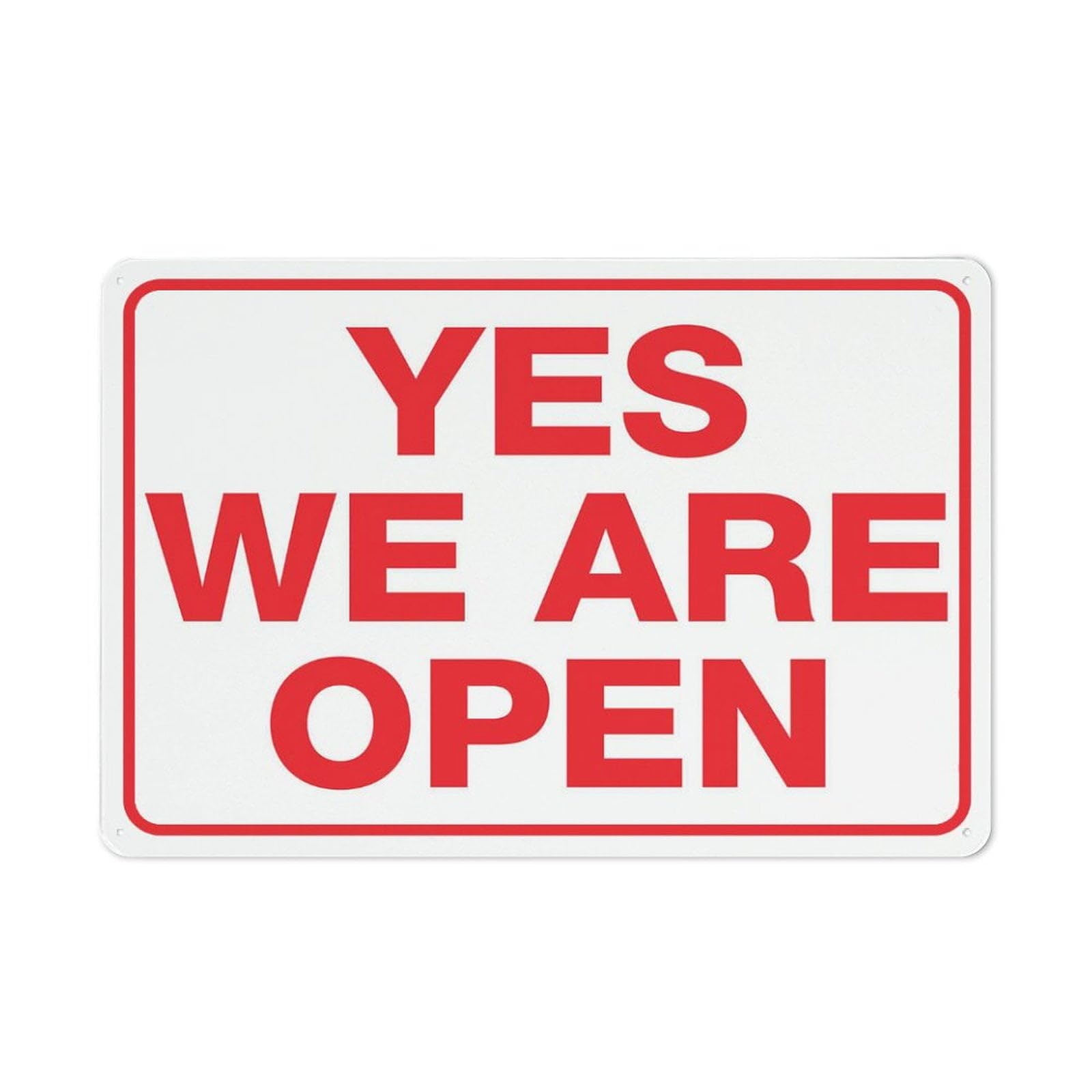 peiyeety Yes We Are Open Sign 8"x12" Rust-Free Aluminum Outdoor - Metal Tin for Home, Business, Yard